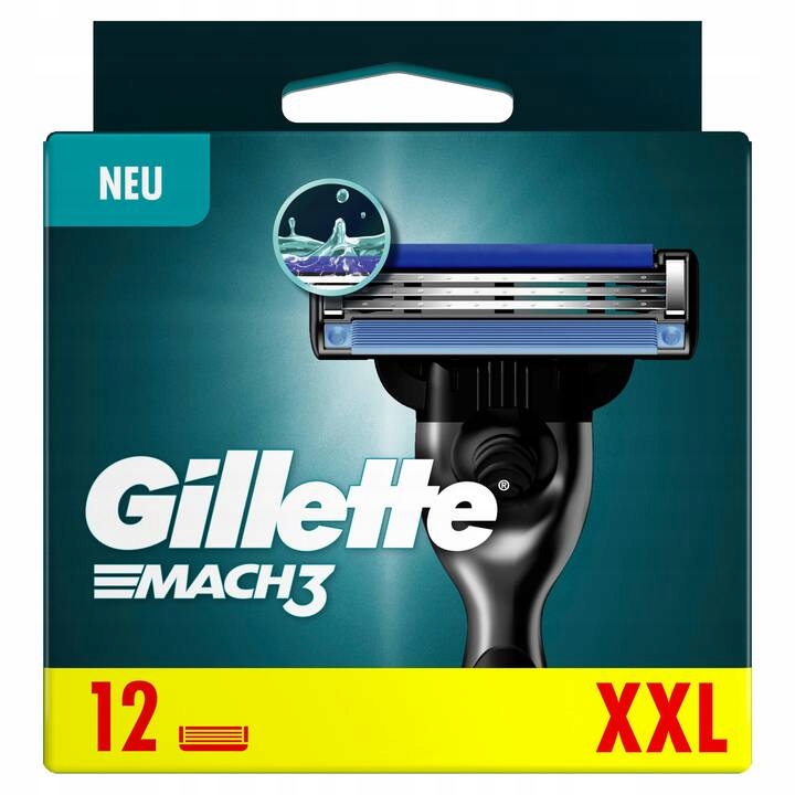 Wkłady do maszynki dla mężczyzn Gillette Mach3 12szt, oryginał zapakowany