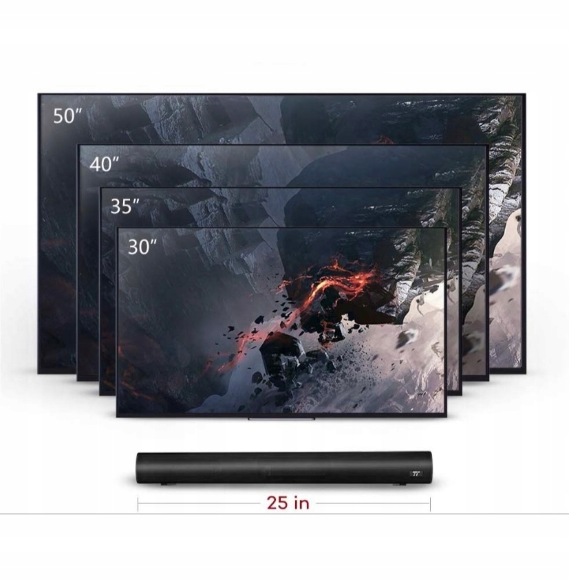 Czarny Soundbar Bluetooth Tao Tronics SK-017 System dźwięku 2.0