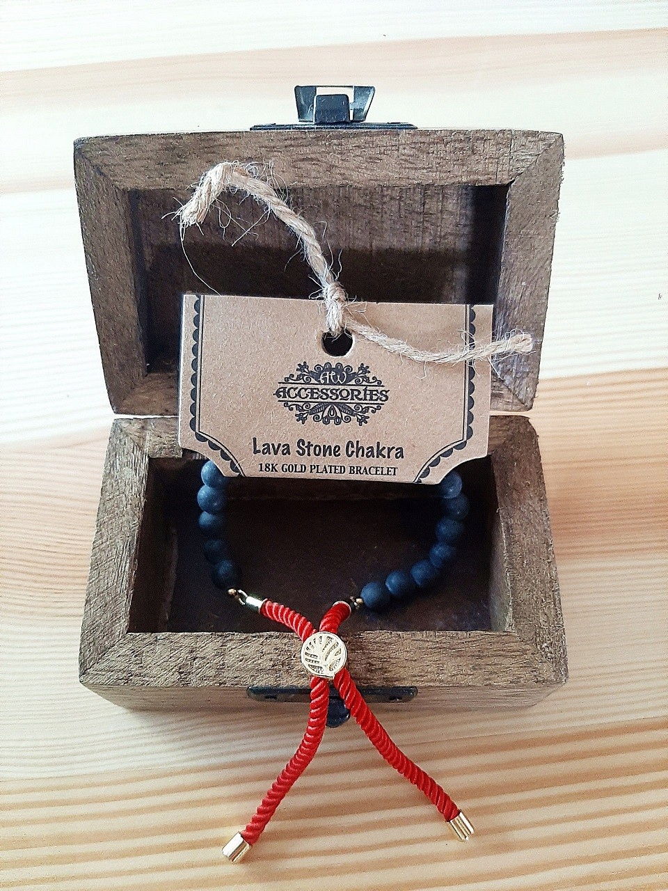 BRANSOLETKA Z KAMIENIAMI - 7CZAKR I LAWA + PUDEŁKO Splot Inny splot