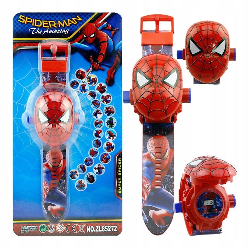 SPIDERMAN ZEGAREK 3D Z PROJEKTOREM CZŁOWIEK PAJĄK
