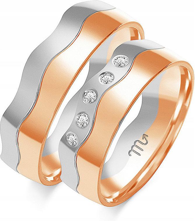 Růžové zlato snubní prsten 585 na svatba velikost 17 18 19 módní svatební kolekce
