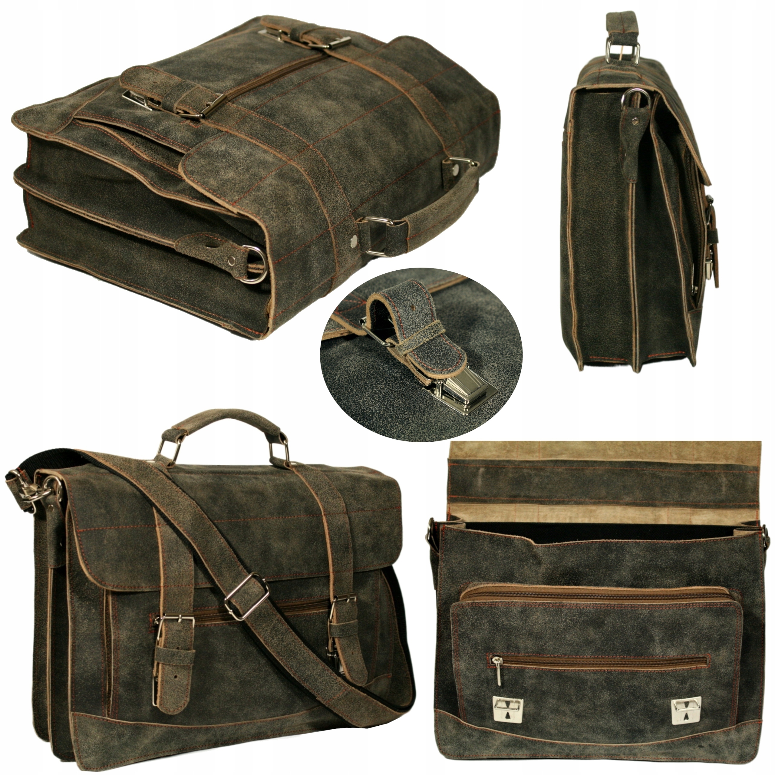 Pánská kožená taška přes rameno kabelka přes rameno A4 hnědá polská výroba vintage