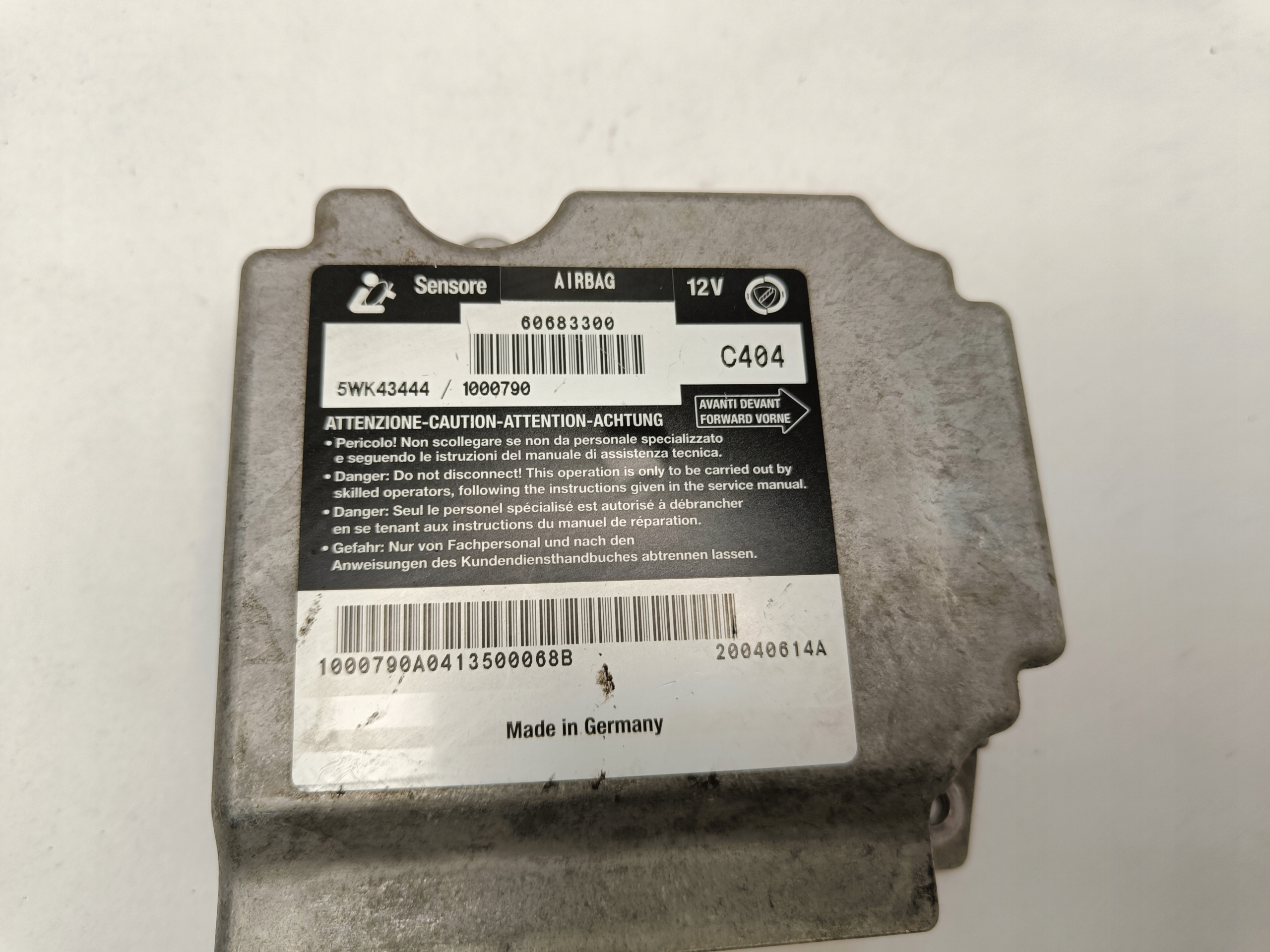 Moduł sensor poduszek airbag Alfa Romeo GT 60683300 Numer katalogowy części 60683300