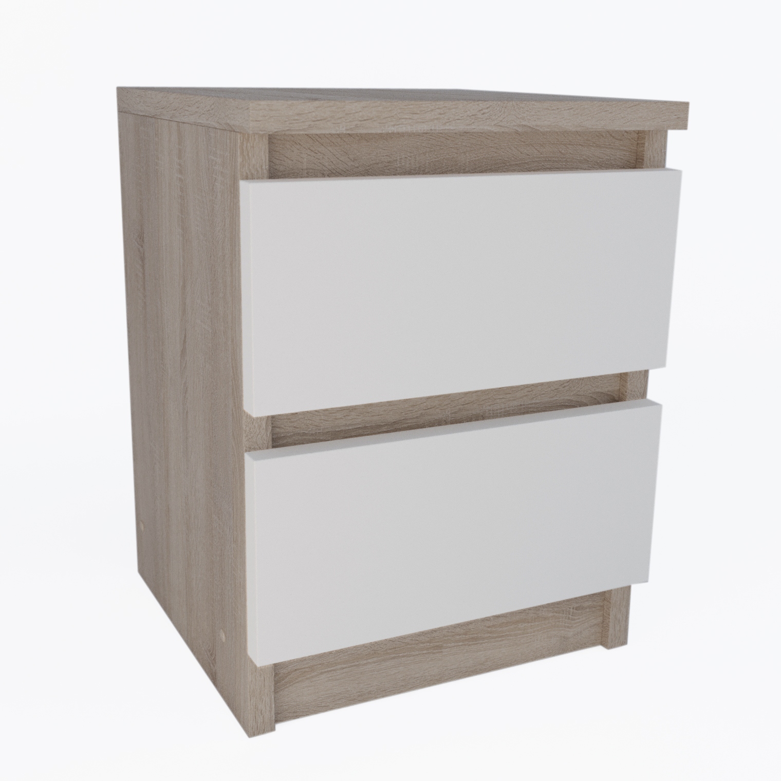 Szafka nocna 2 szuflady DĄB SONOMA + BIAŁY MAT