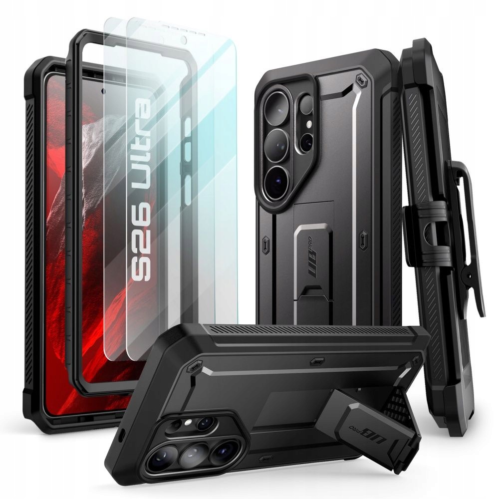 Supcase Unicorn Beetle Pro & Tempered Glass 2-PACK Galaxy S26 Ultra Black