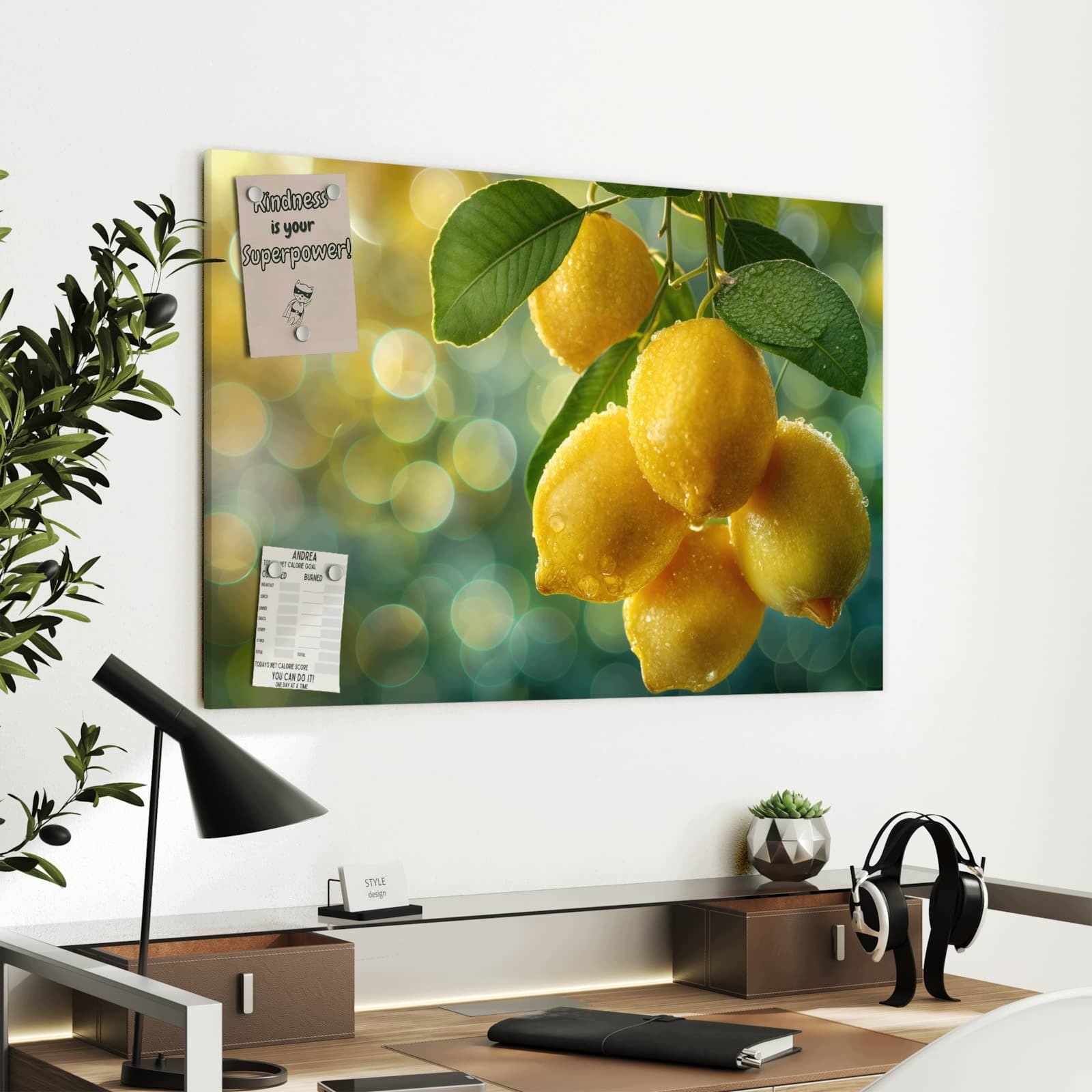 Magnetická tabule Strom cytrynové 90 × 60 cm