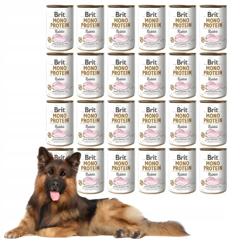 Brit Mono Protein Rabbit 24x400g Mokra karma monobiałkowa dla psa