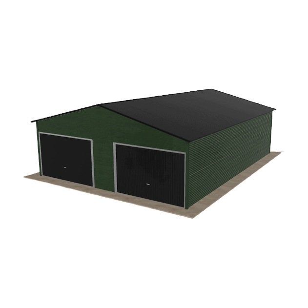 Plechová garáž 7x9 m dvoupolohová, dvoupolohová, zelená