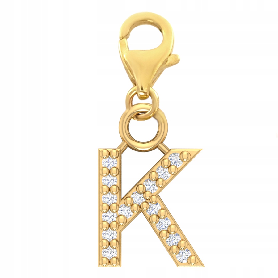 

Charms Literka K Z Cyrkoniami Złoto 333 Zawieszka