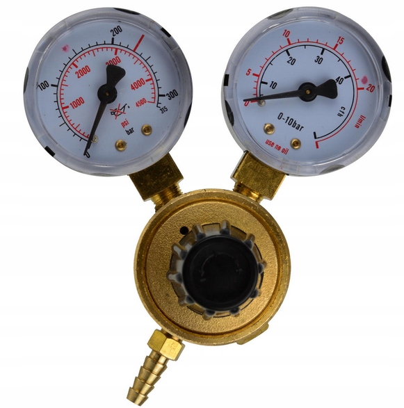 REDUKTOR CIŚNIENIA 2 ZEGAROWY DWUZEGAROWY CO2 ARGON 10-200 BAR CIŚNIENIOWY