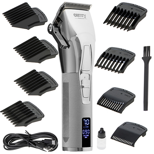 Maszynka Do Strzyżenia Włosów Brody Golarka Regulacja LCD +8 Nasadek Zestaw