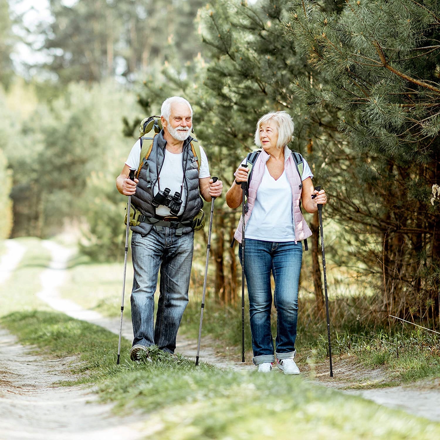 KIJKI DO CHODZENIA NORDIC WALKING KIJE TREKKINGOWE Model KIJKÓW SKŁADANE NIEBIESKI KOMPLET