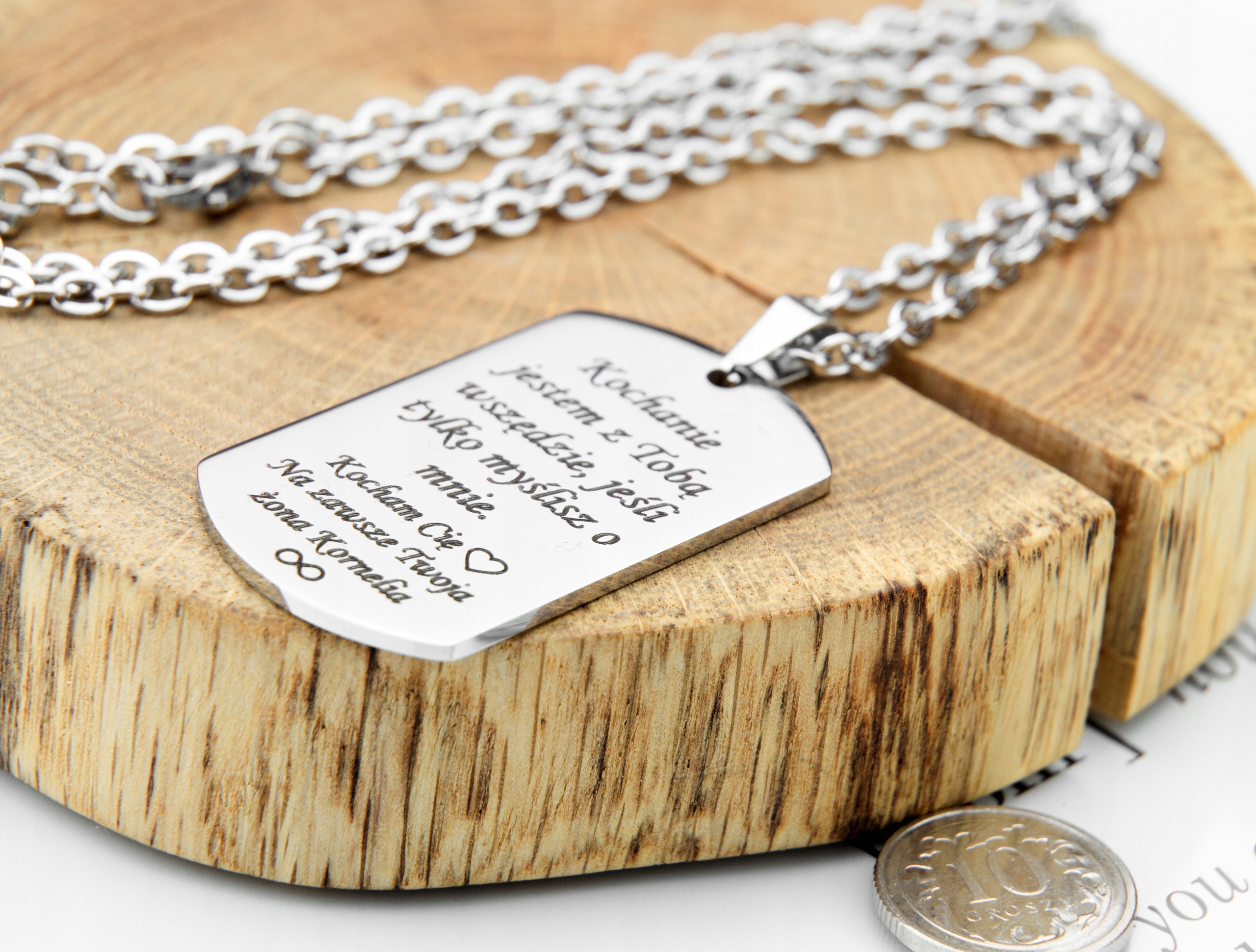 NIEŚMIERTELNIK MĘSKI NASZYJNIK STAL SZLACHETNA GRAWER Kod producenta 1603212042