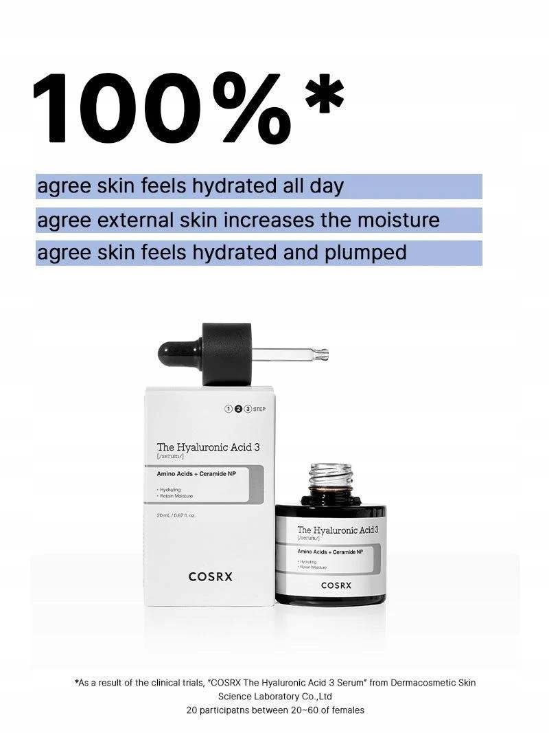 COSRX The Hyaluronic Acid 3 Serum 20 g - Serum do twarzy o działaniu nawilżającym i ujędniającym — 10