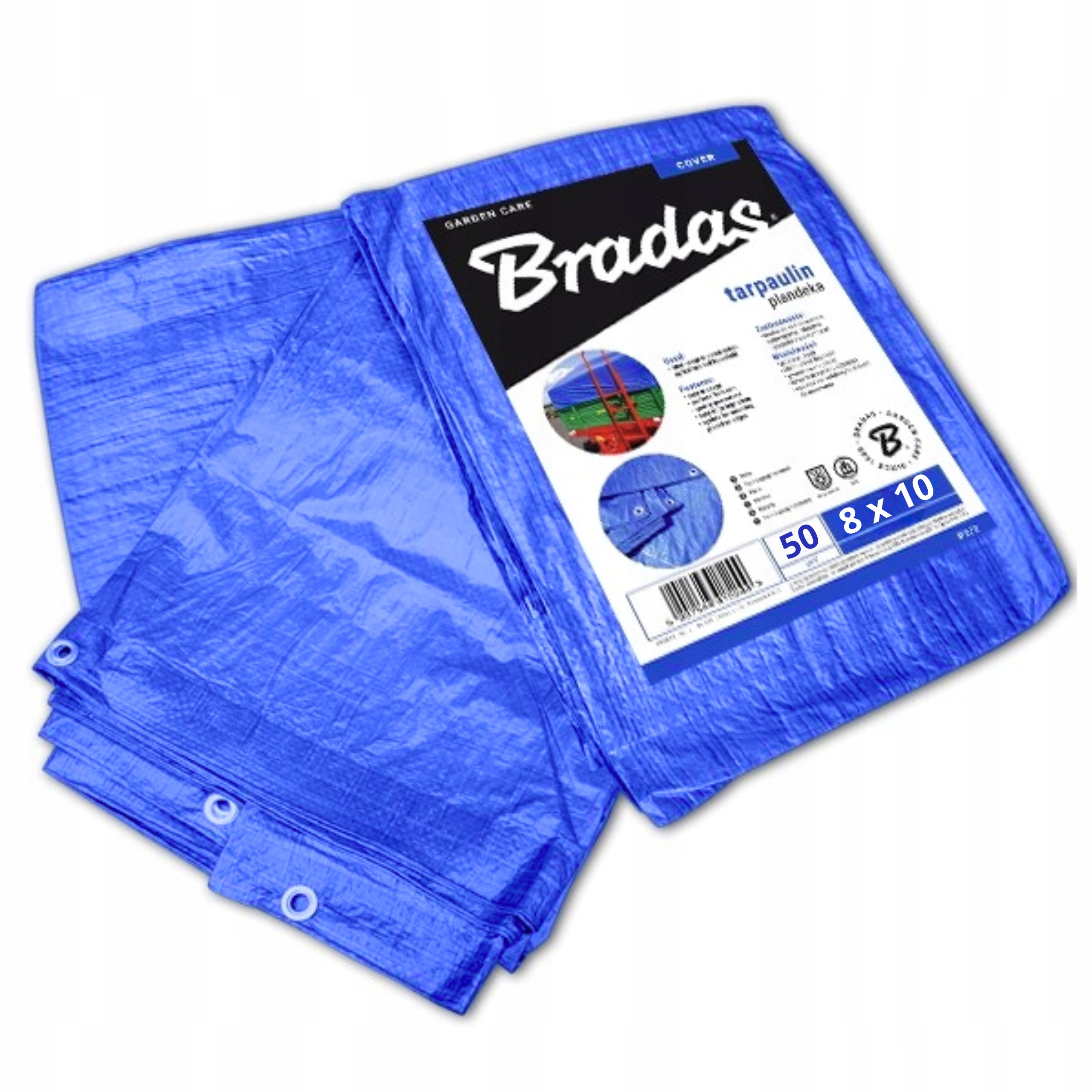 Vyztužená Plachta modrá 50 g/m2 8 x 10 m Voděodolná Plachta Bradas