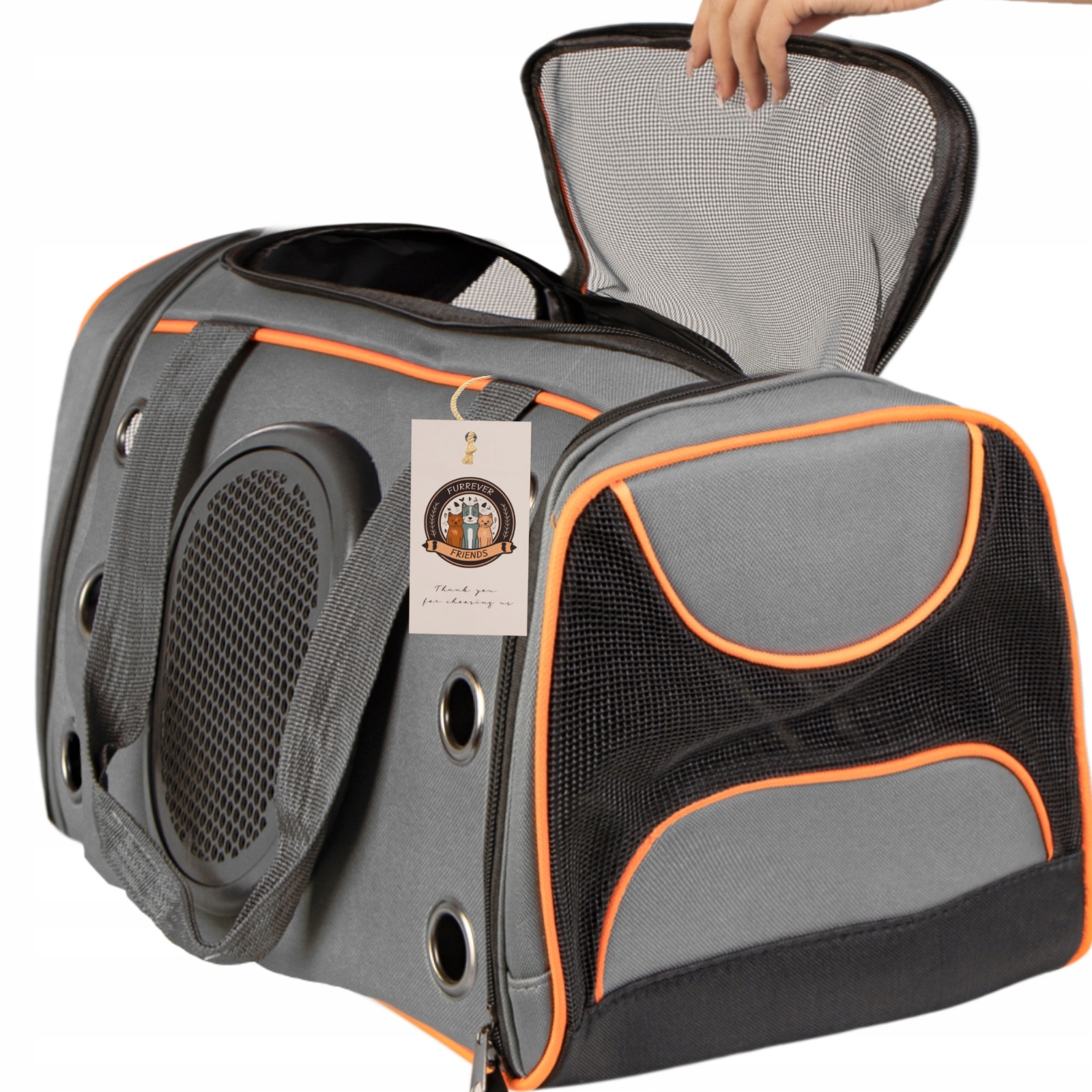 Levně Taška Pro Psa Kočku S Ufo, Odolná, Pohodlná, Větraná, S Vodítkem 50 CM