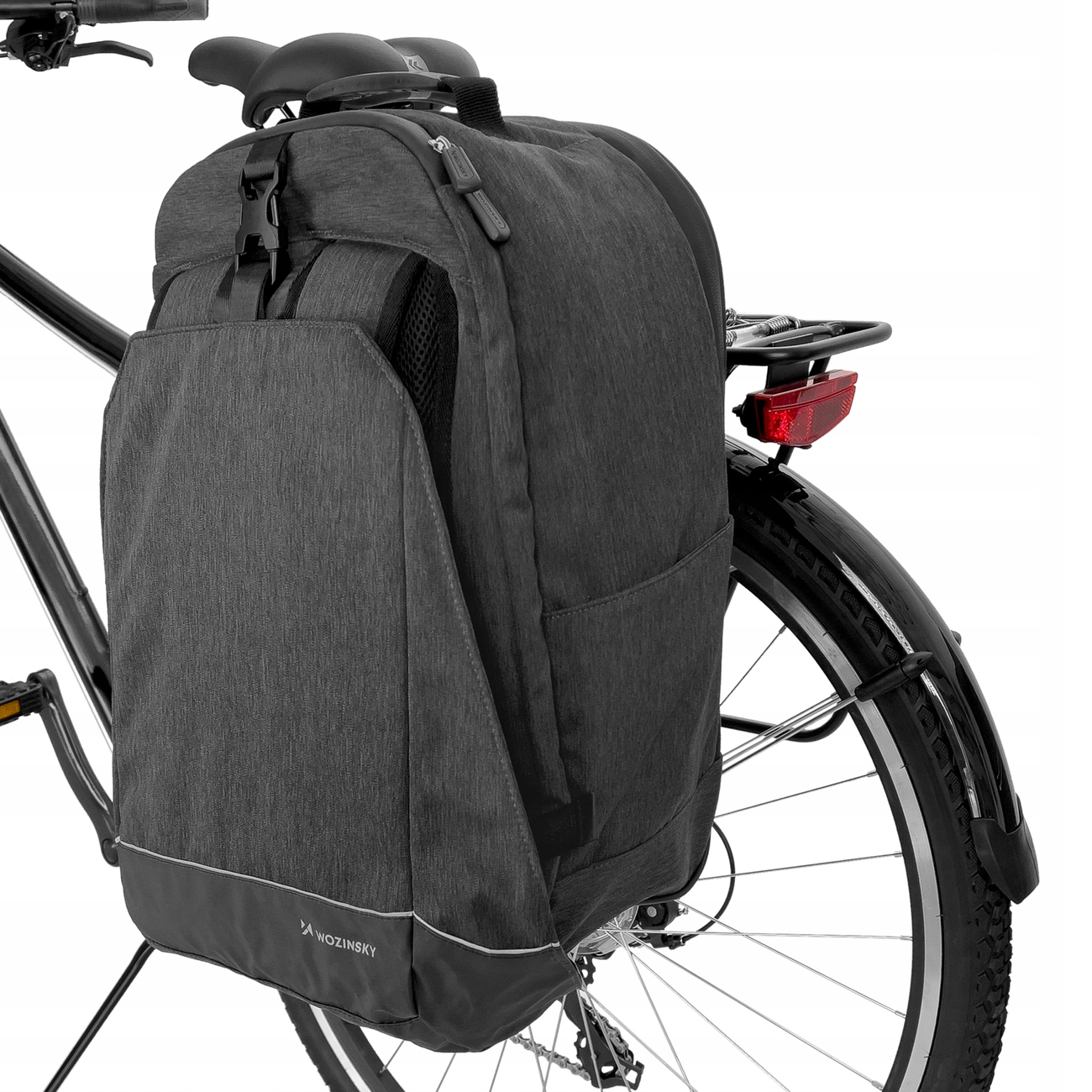 WOZINSKY DWIE SAKWY ROWEROWE TORBA NA BAGAŻNIK PLECAK NA ROWER 40L POJEMNE Stan opakowania oryginalne