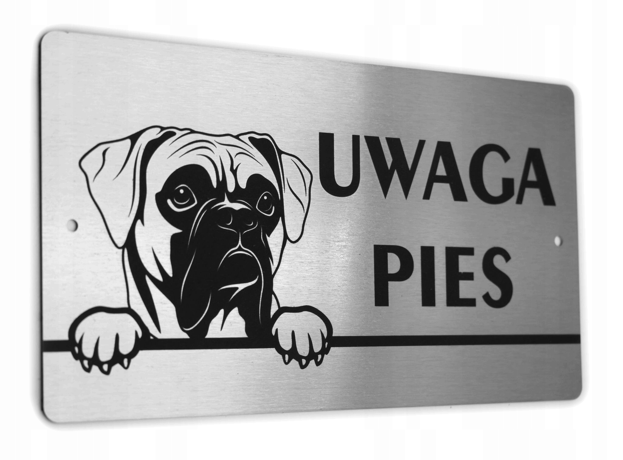 

Tabliczka Inox Uwaga Pies Bokser