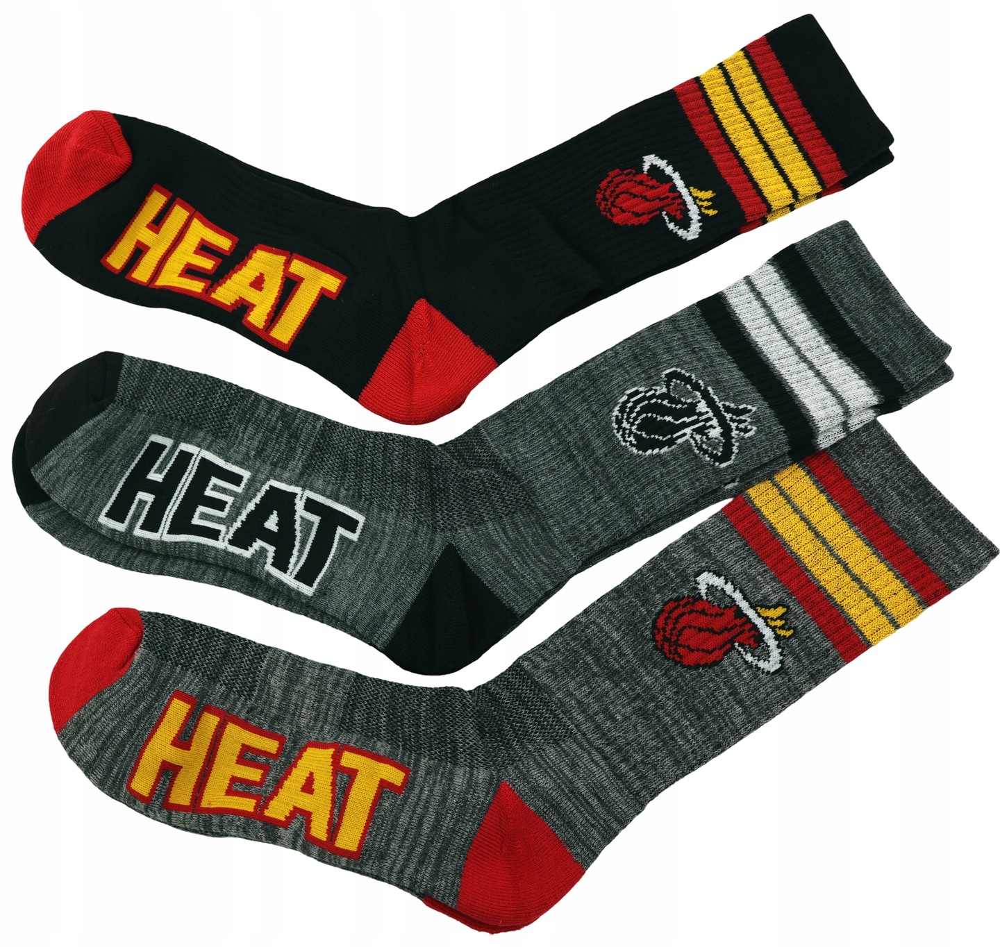 Ponožky pro mládež, dlouhé, sada 3 ks Nba Miami Heat Basketbal