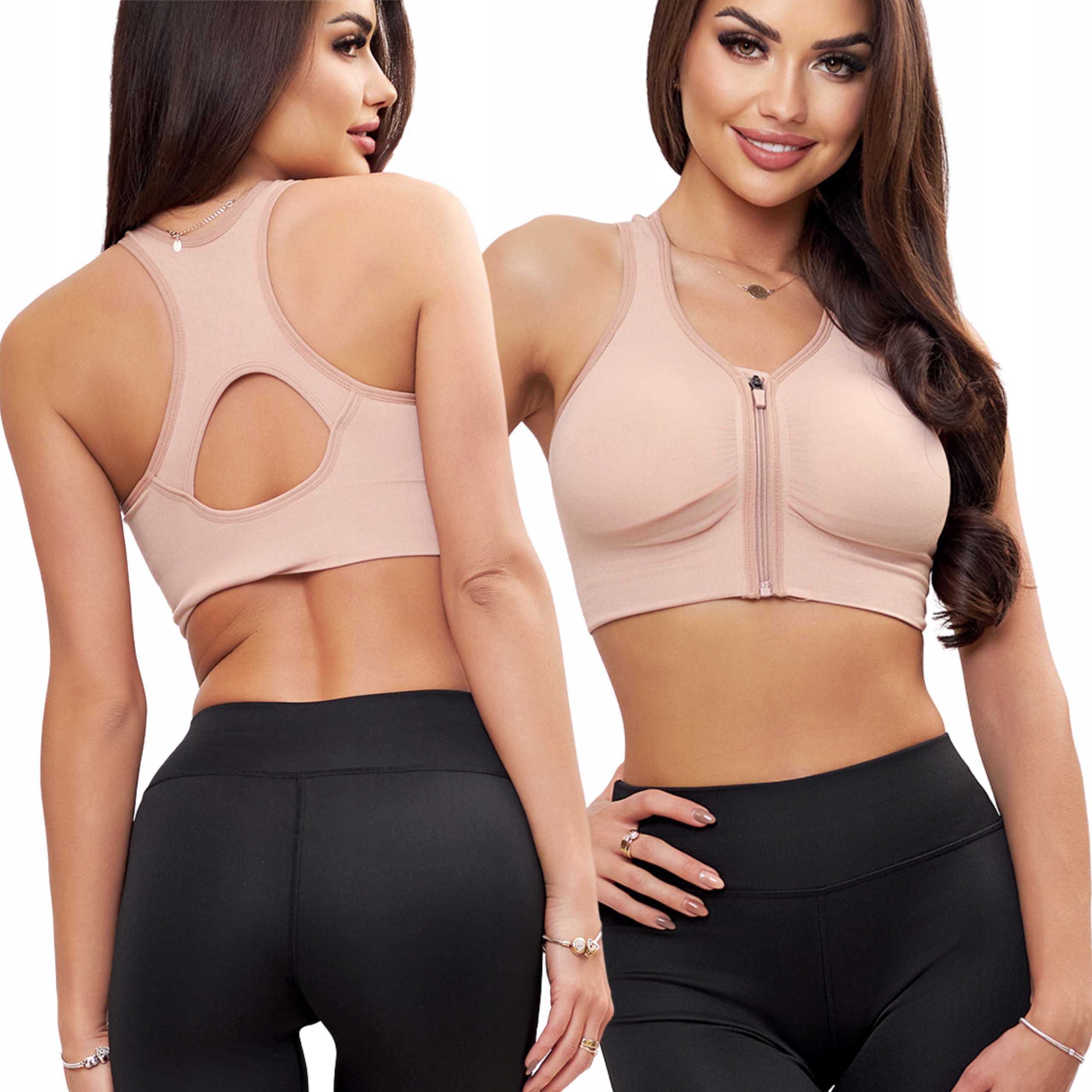 Biustonosz sportowy Push-Up bezszwowy oddychający modelujący biust