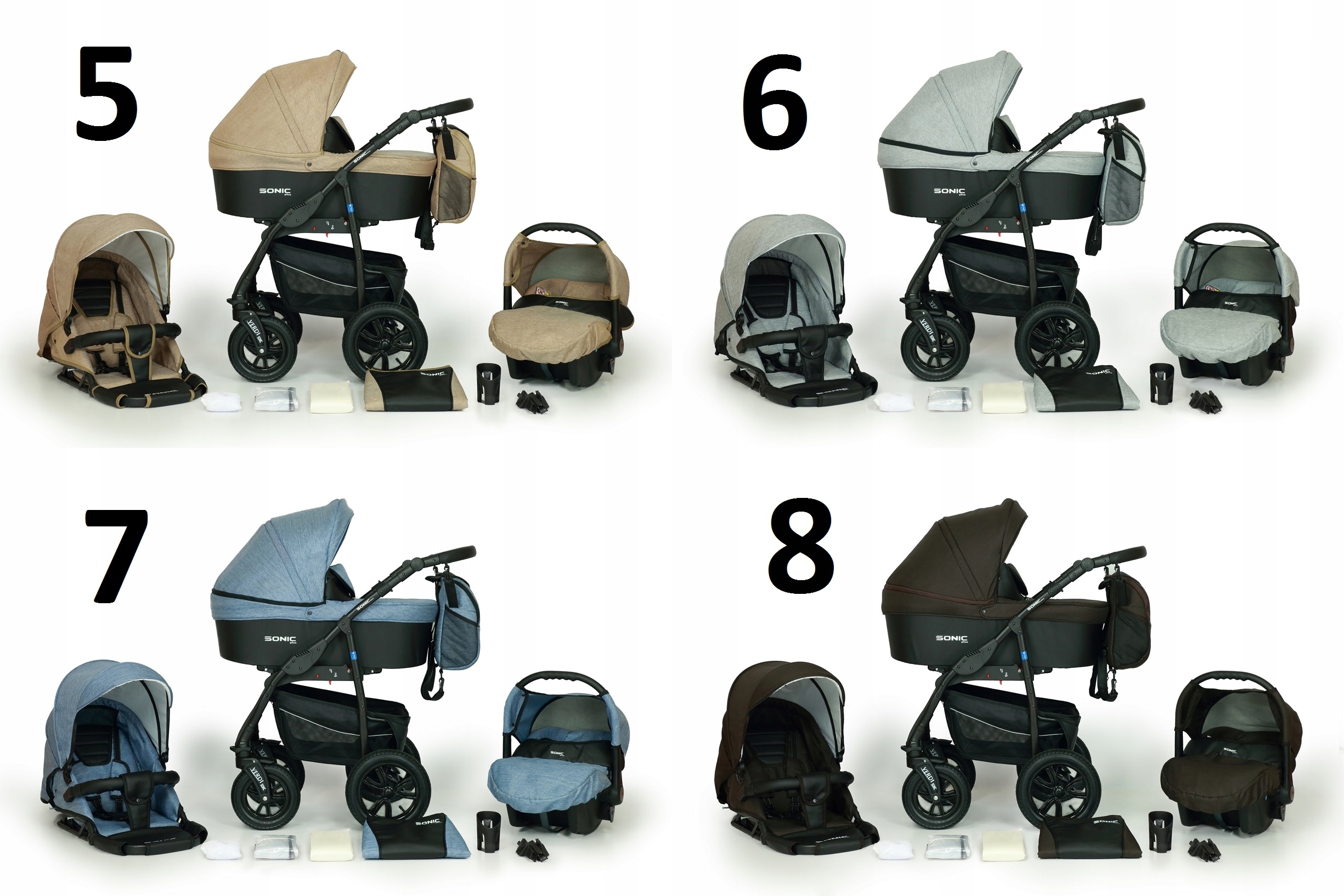 WÓZEK DZIECIĘCY VERDI SONIC PLUS 3W1+ AKCESORIA Marka Verdi