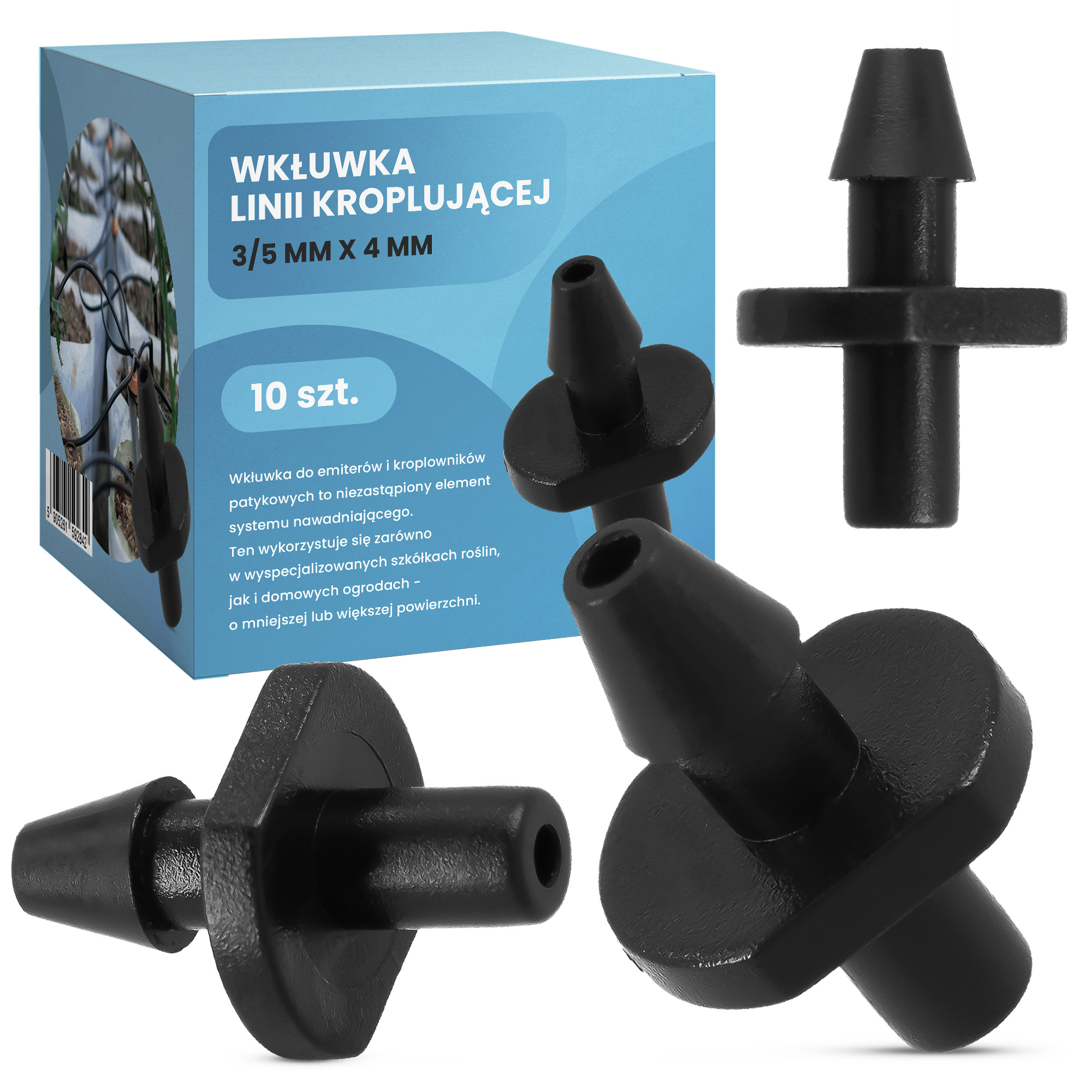 

10x Wkłuwka Emiter Rury Pe Kroplownik 3,5/4mm