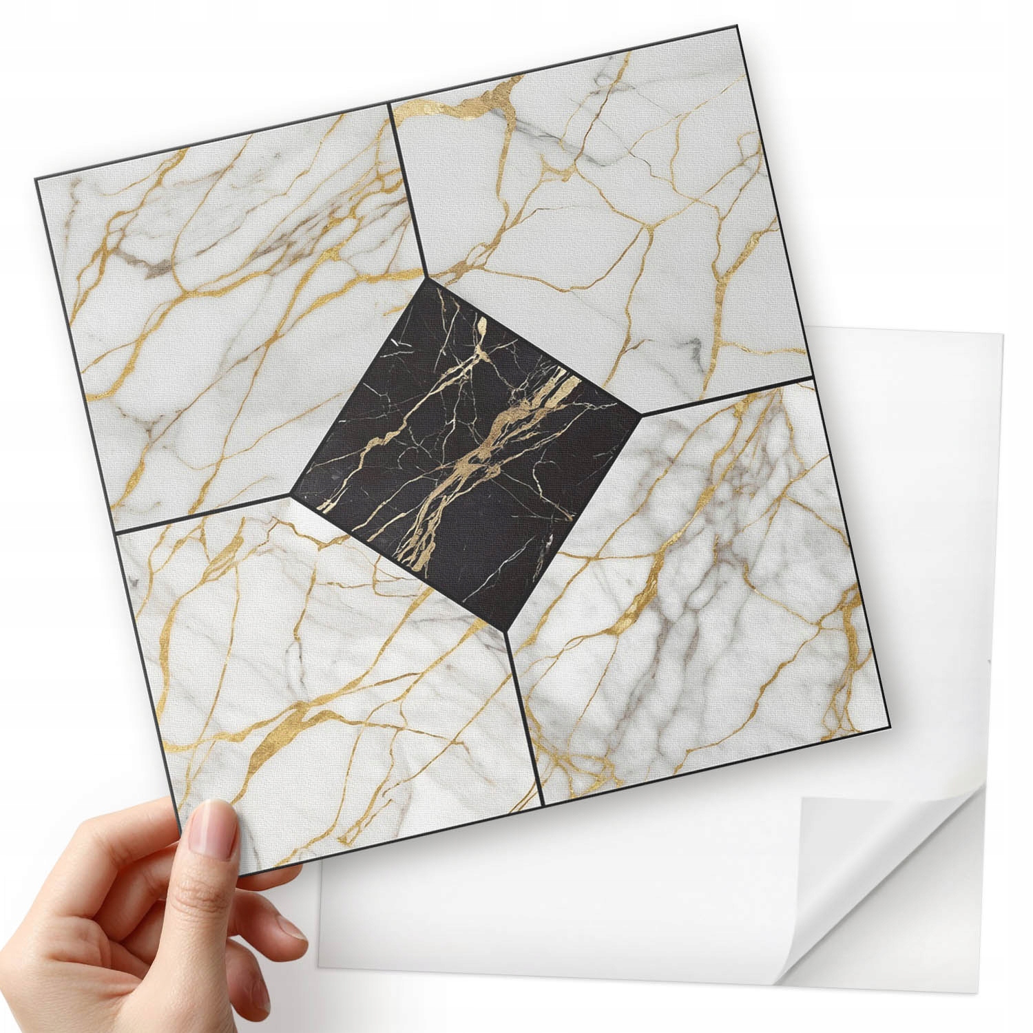 Vinylové dlaždice s grafikou do koupelny Luxusní mramorový vzor 20x20x20 cm