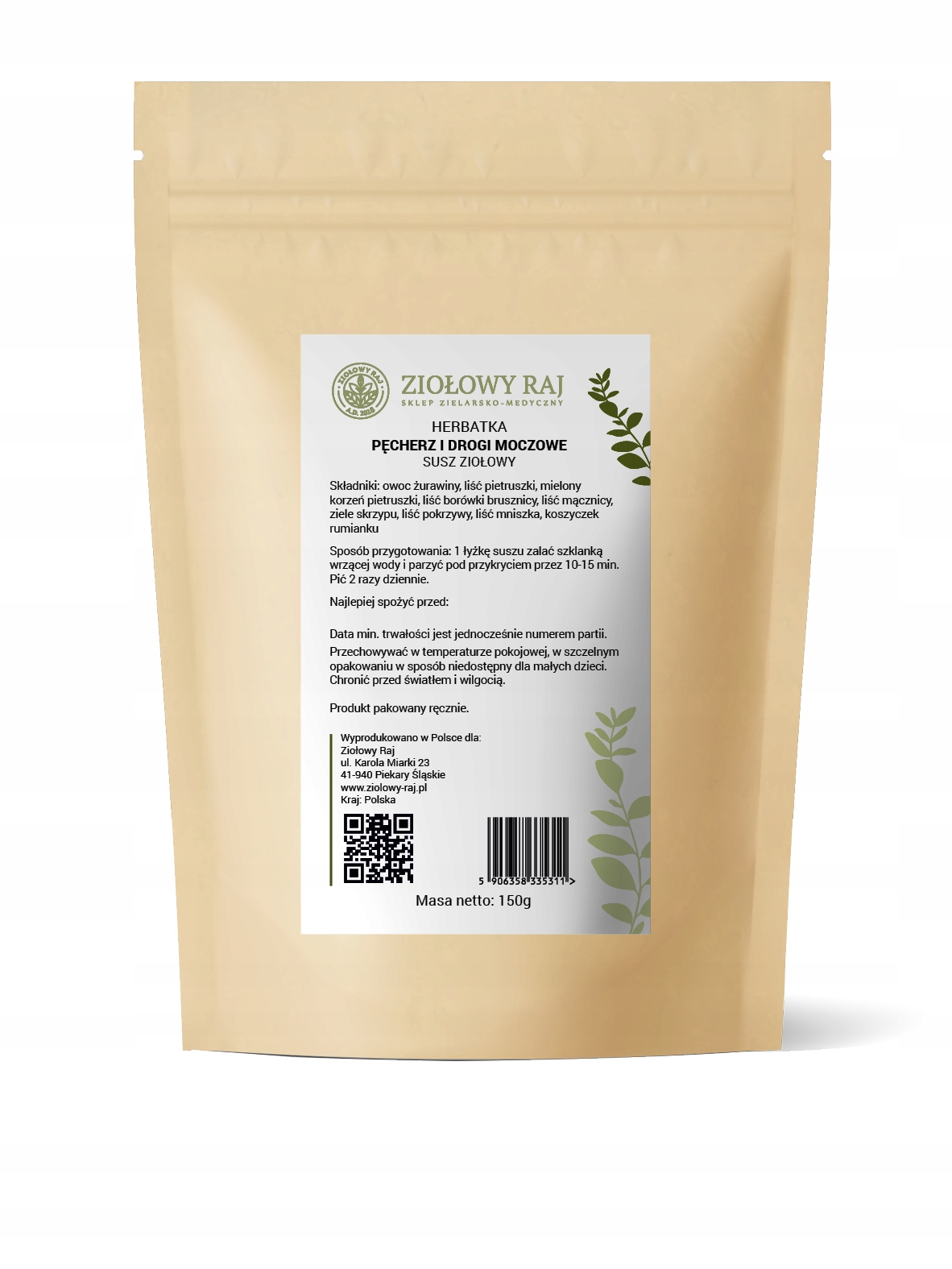 Bylinky na močový měchýř 500 g Zánět močového měchýře s brusinkami