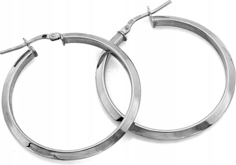 Náušnice závěsné kruhy stříbrné 925 kruhy 38 mm elegantní vzor dárek stříbro