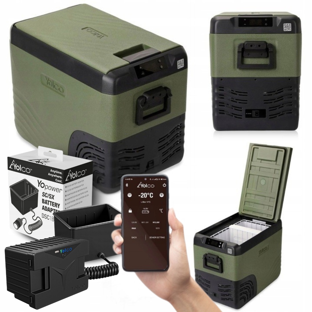 Lodówka Turystyczna Kompresorowa Yolco KX40 34L 60W Bt Adapter Bateria