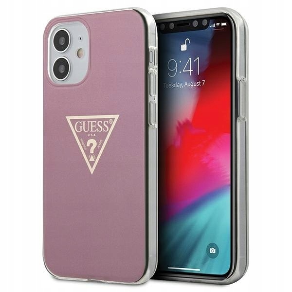 Guess GUHCP12SPCUMPTPI iPhone12 mini 5,4" różowy/pink hardcase Metalli