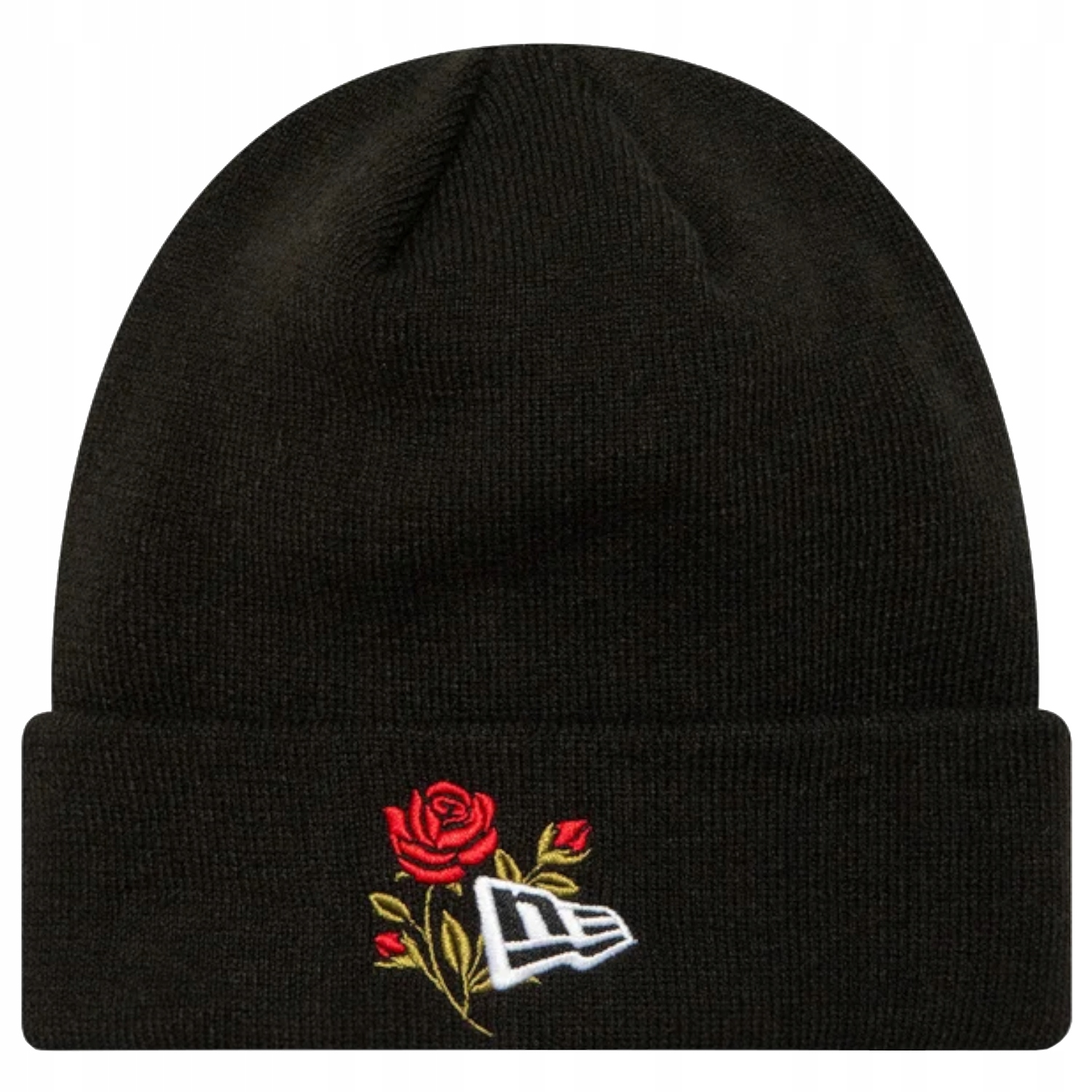 New Era Rose Icon Cuff Knit Beanie Hat [osfm] Čepice Unisex Akryl Černá