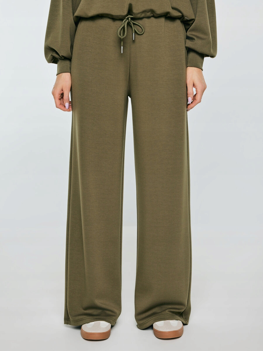 Big Star Spodnie damskie dresowe z szeroką nogawką khaki Lunarap 303 S