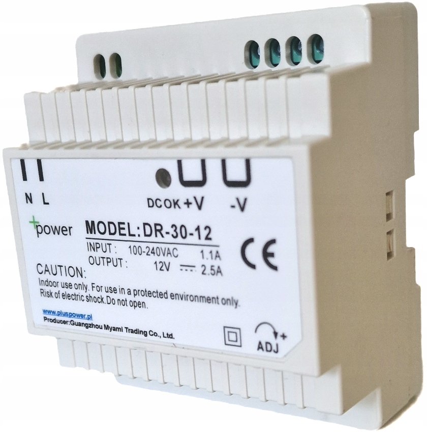 

Zasilacz impulsowy DR-30-12 12V 2.5A na szynę Din
