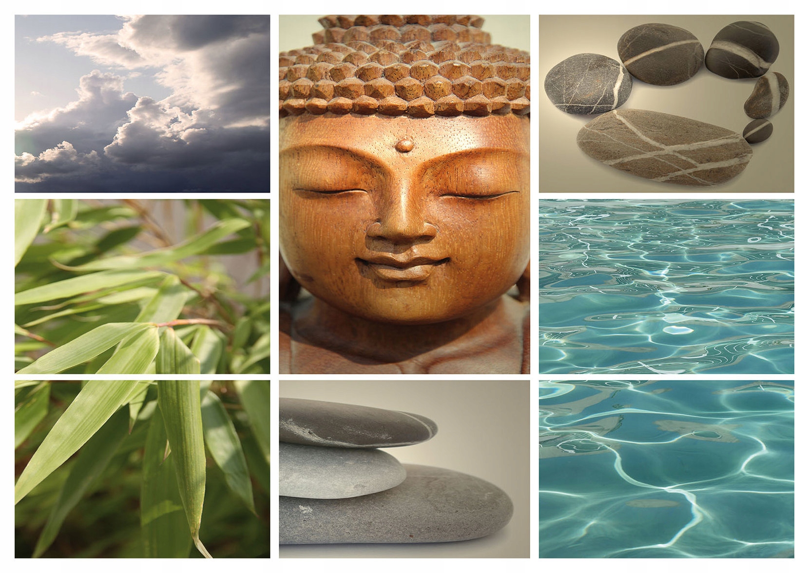 Fototapeta Oblaky Buddha Kamene Bambus Príroda vinylová 208x146 lepidlo