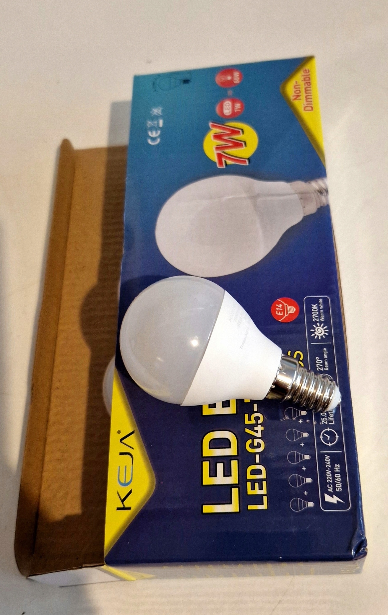 KEJA Żarówka LED E14 5 sztuk kulka ciepła biel Kod producenta LED-G45-7W