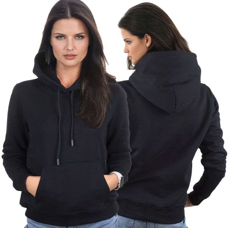 Černá mikina s s kapucí a klokanka Lamon Premium Polská Značka XL