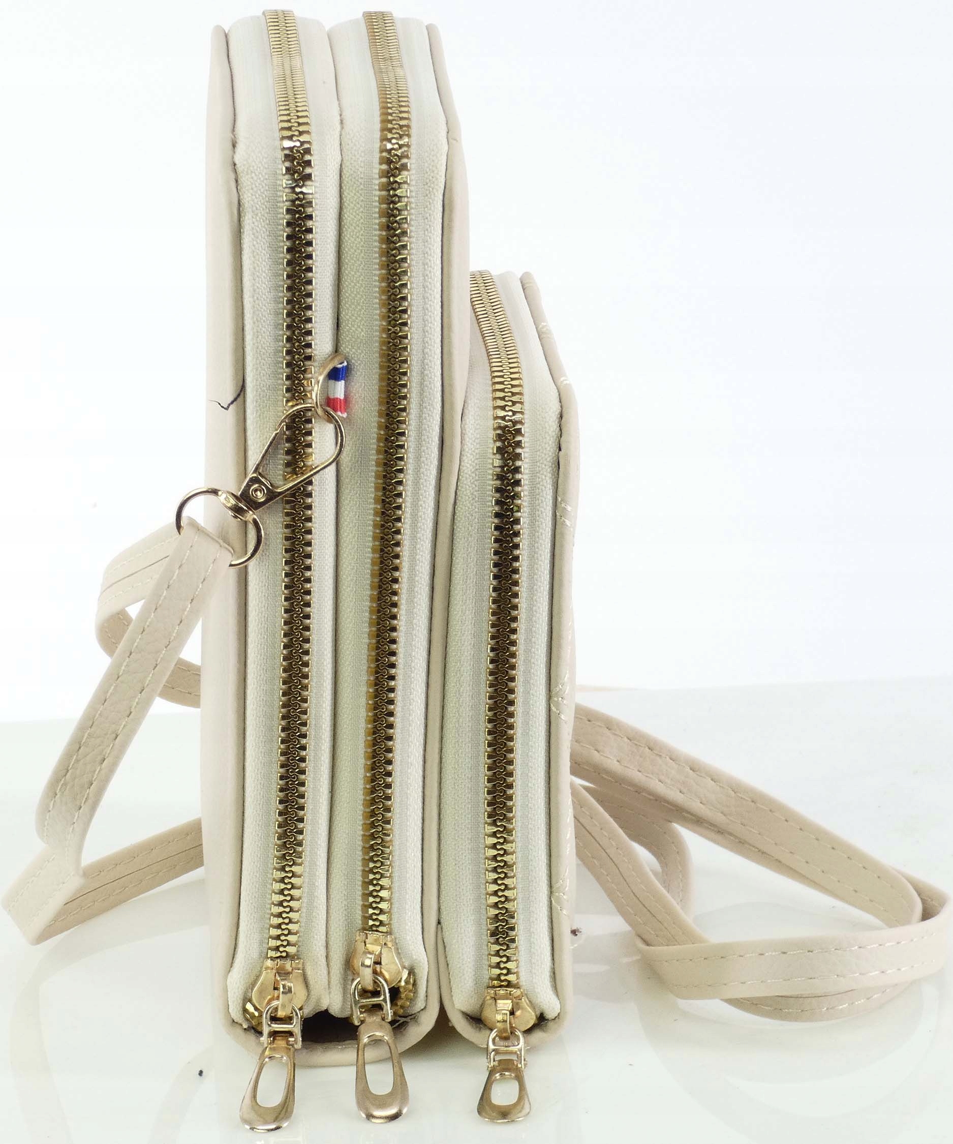 CAMBELL DAMSKA TOREBKA NA RAMIĘ SKÓRA EKOLOGICZNA BAG ZAMEK ORGANIZER ECRU Marka Cambell