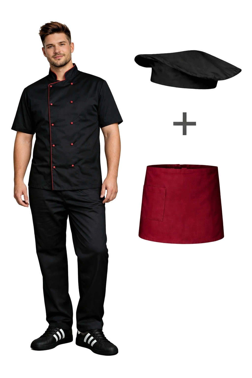 Sada šéfkuchaře Uniform Gastronomický krátký rukáv vel. XXL