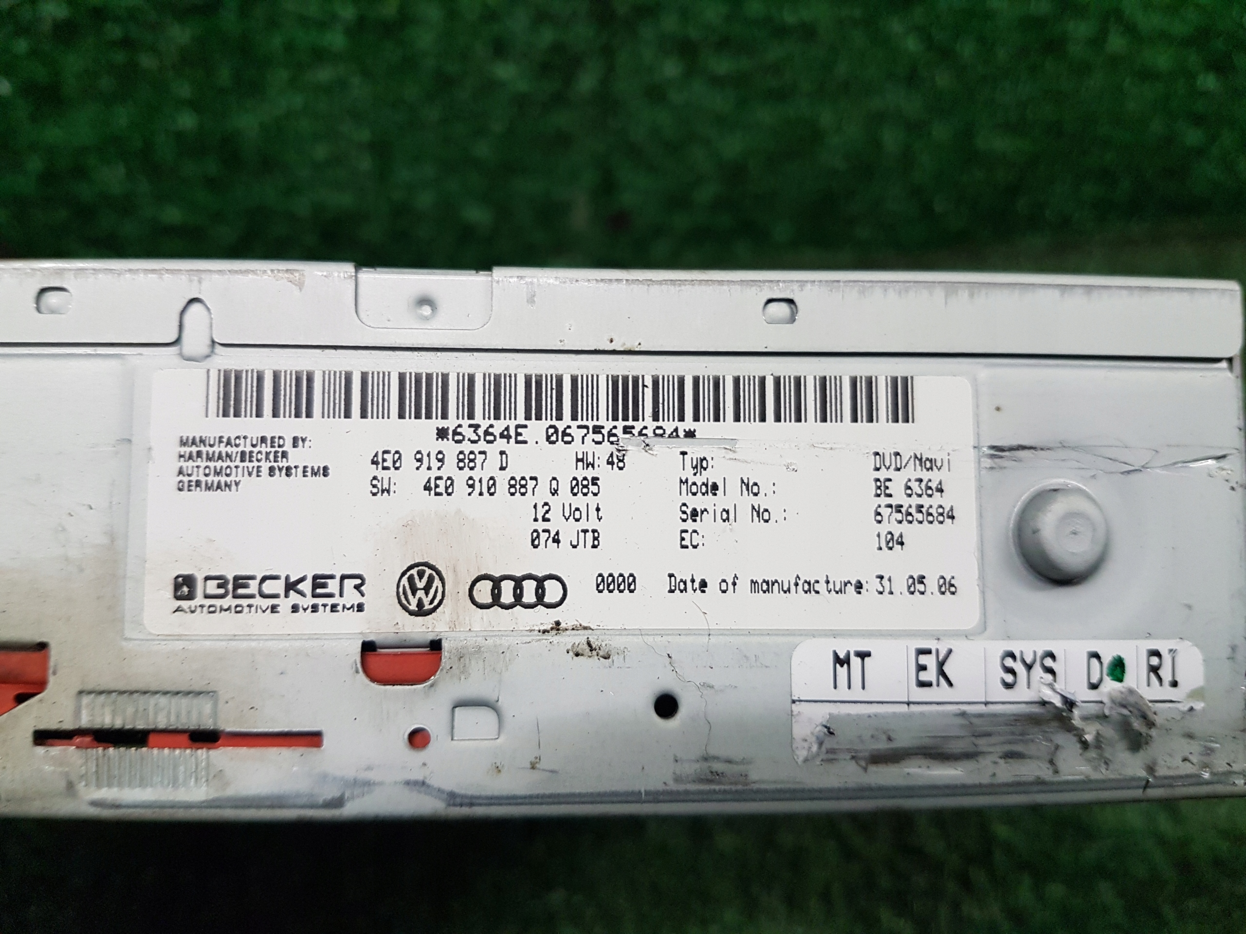 player NAVIGACJI GPS AUDI A6-C6 4E0919887D