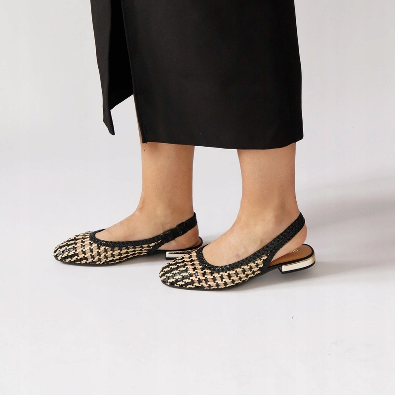 Pletené baleríny z kůže Gioseppo 79105 Černé 39