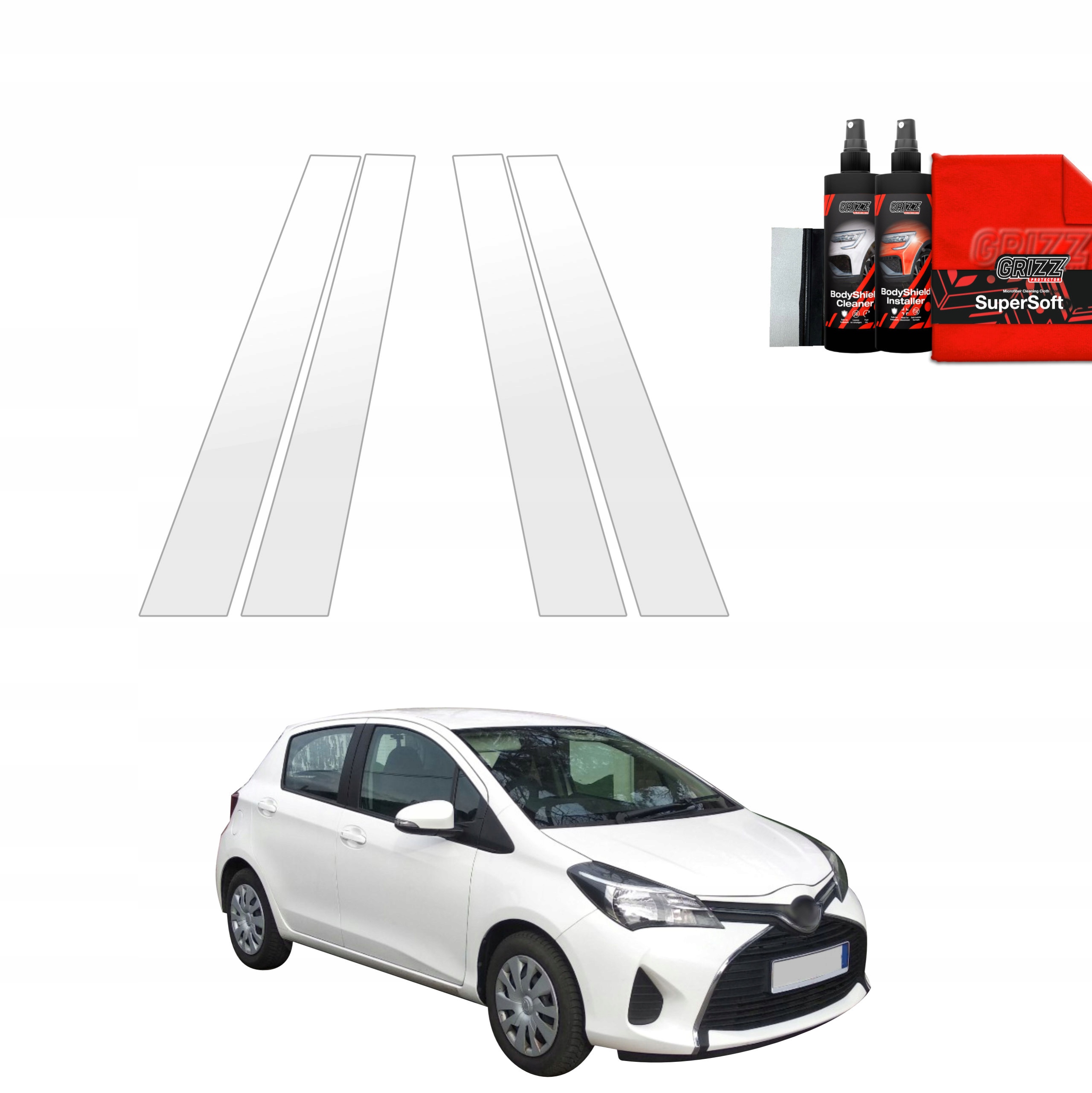 4v1 Fólie Ppf dýha na sloupky pro Toyota Yaris (2011-2016)