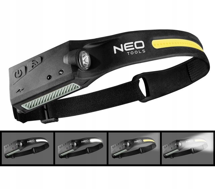LATARKA CZOŁOWA LED BELT 2W1 99-097 NEO TOOLS Model czujnik ruchu