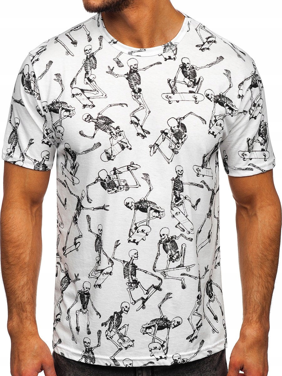 

T-shirt Męski Z Nadrukiem Biały 14916 Denley_m