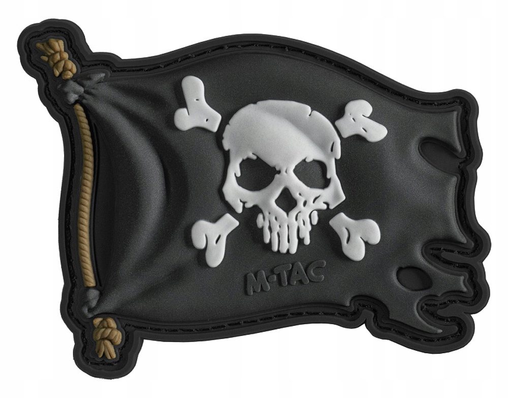 Naszywka 3D Jolly Roger M-Tac flaga piracka czaszka z kośćmi Pvc czarna