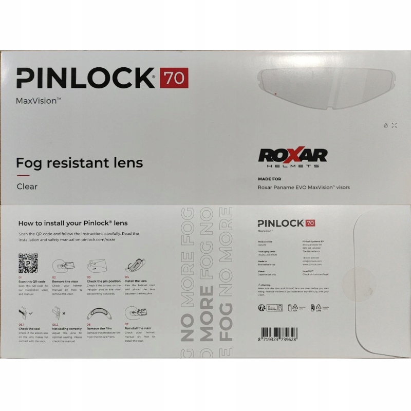 Pinlock pro přilbu Paname Evo Roxar (DKS279 Clear 70)