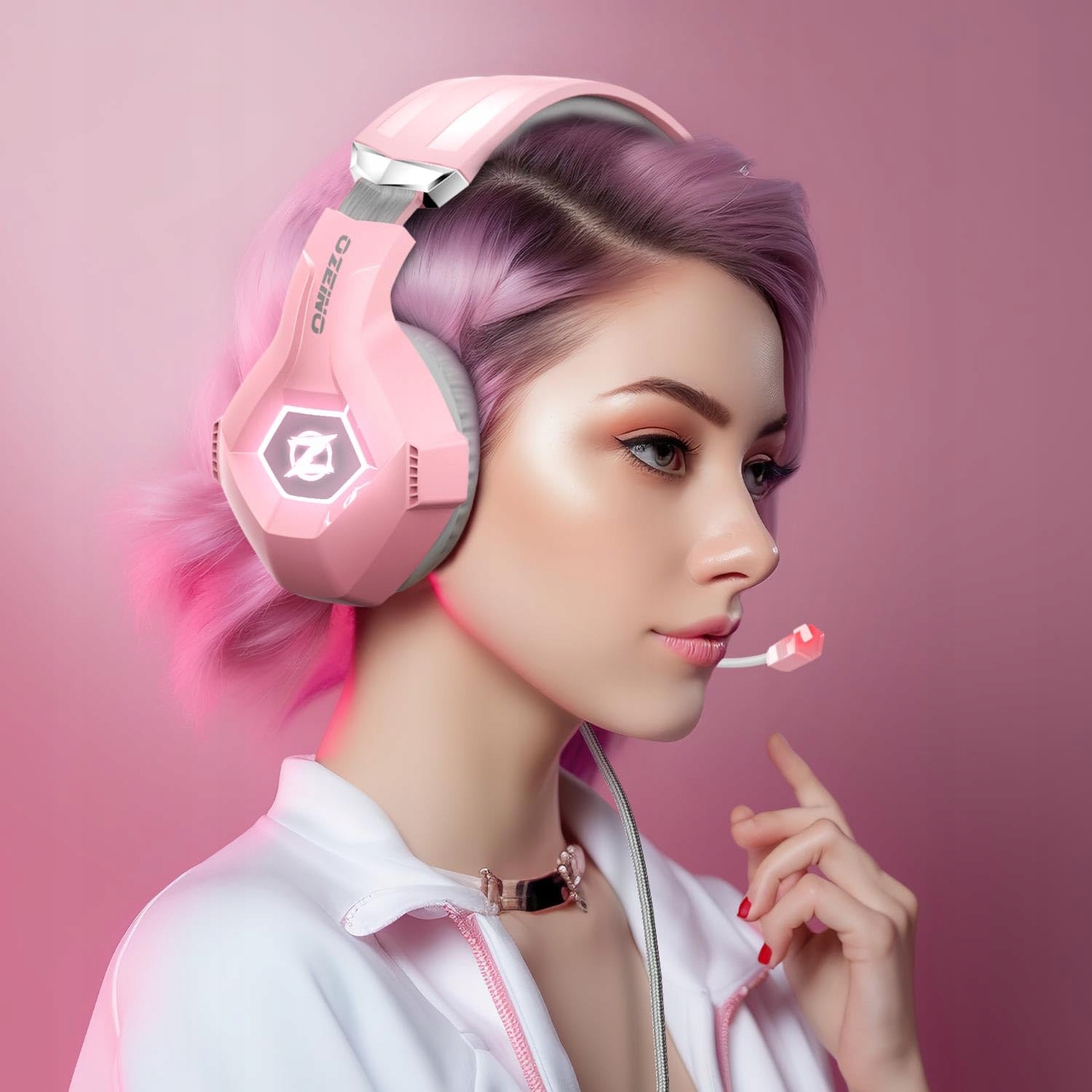 OZEINO Gaming Headset 3D Surround Sound RGB Noise Reduction — miniatura 7
