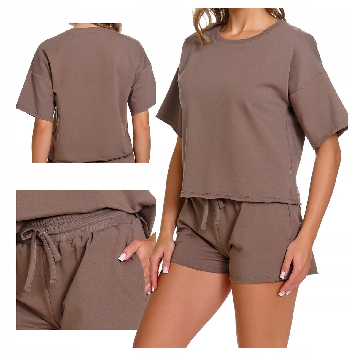 Doctor Nap Dámské pyžamo bavlněný komplet 7450 mocha mousse XL