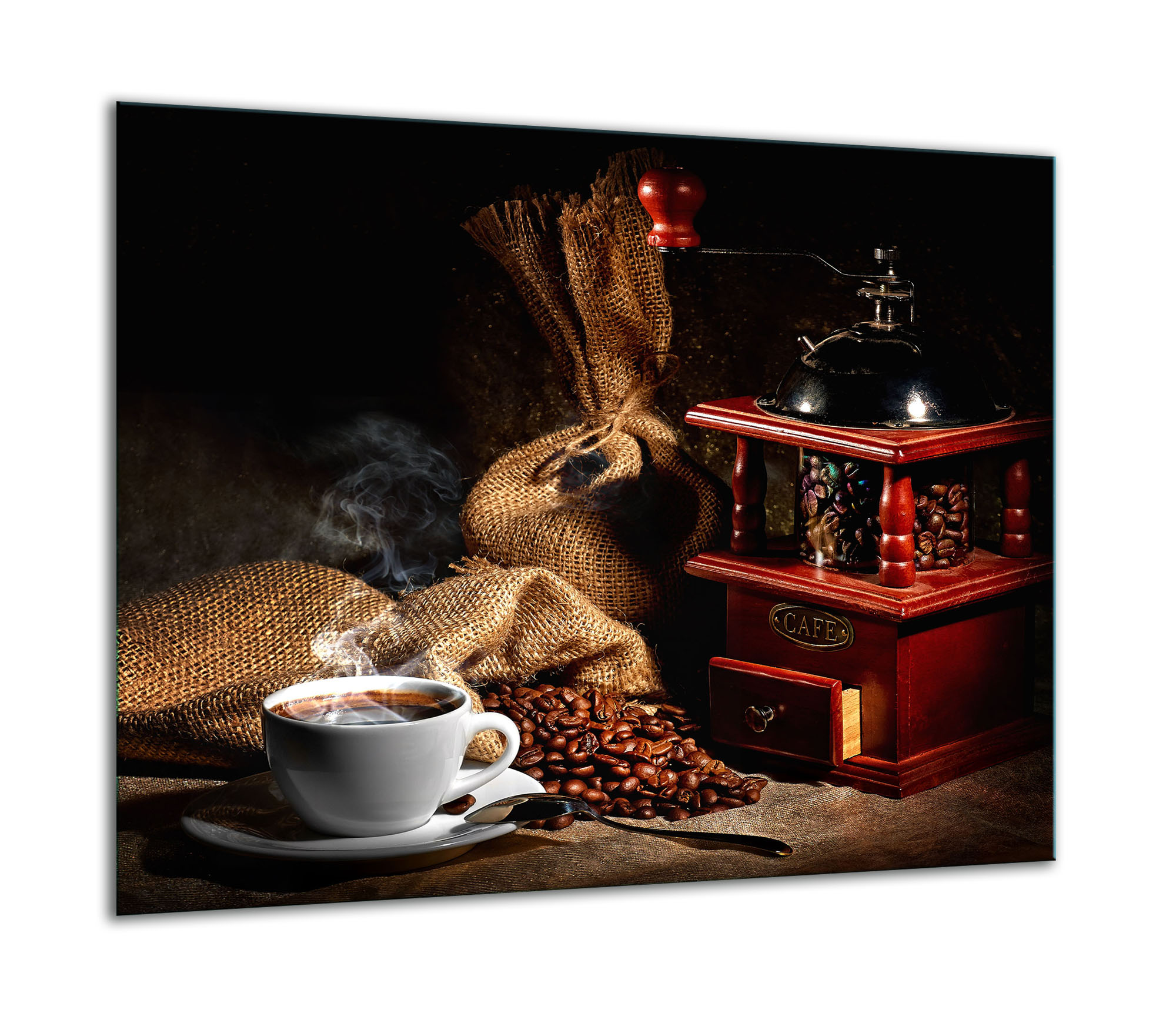 7v1 Skleněná Ochranná Deska Na Sporák 60x52 Káva