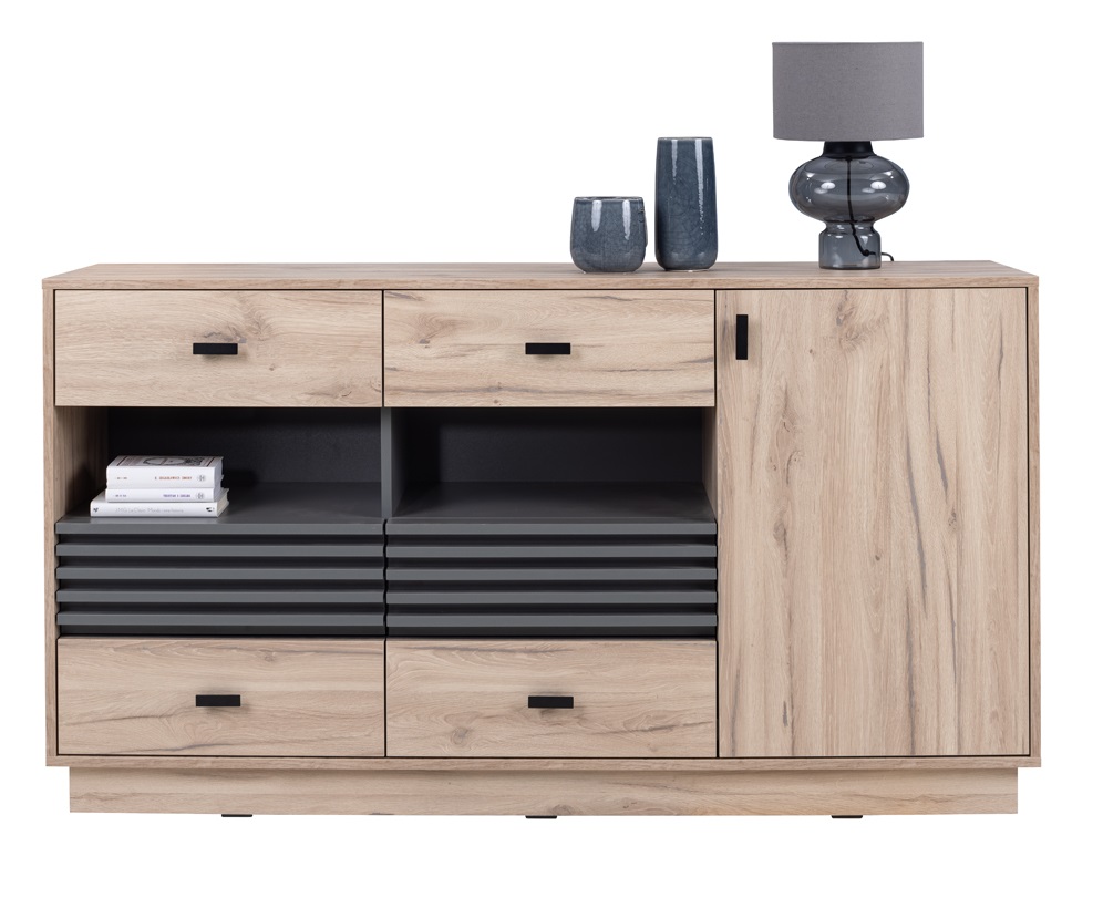 

Komoda 155 z 6 szufladami szafką półką lamele